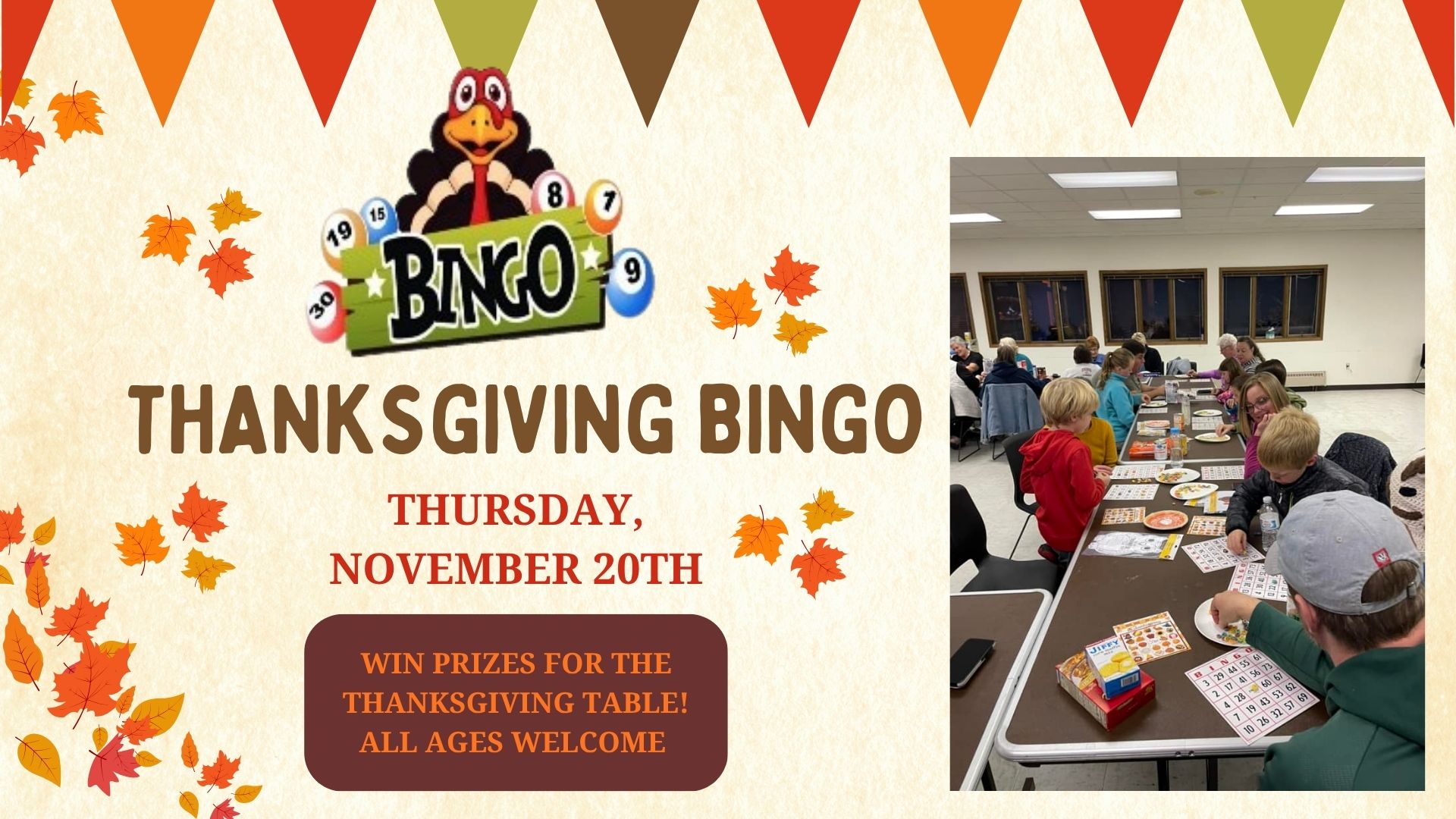 Thanksgiving Bingo Thurs Nov 20th 5-6 pm